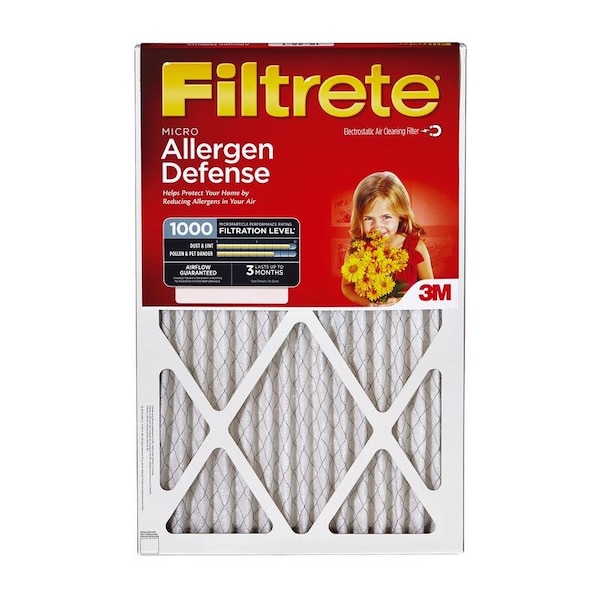 Scotch Filtrete 10 in. W X 20 in. H X 1 in. D 11 MERV Pleated Allergen Air Filter 1 pk 9807-4 - main